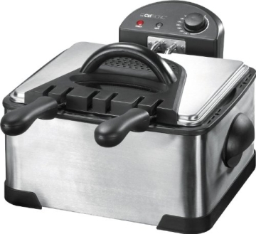 Clatronic FR 3195 Kaltzone-Fritteuse 4 Liter 3 Körbe 2000 Watt, inox - 1