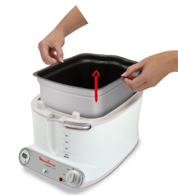 Moulinex AM3021 Fritteuse Super Uno / 1.800 Watt / Timer / wärmeisoliert / 1,5 kg Fassungsvermögen / weiß/hellgrau - 3